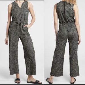 NET Athleta Topanga Printed Jumpsuit in viper black and lightweight
